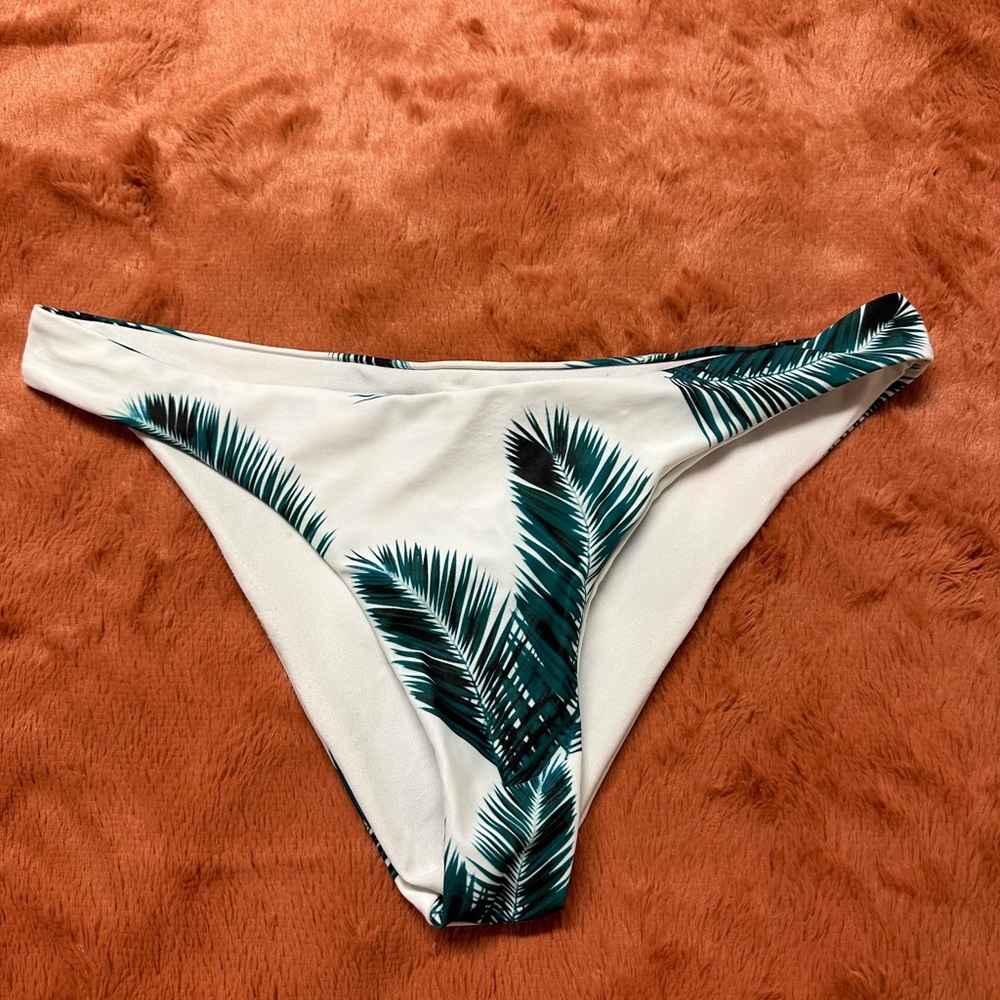 Blue & White palm leaves bikini bottom